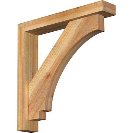 Ekena Millwork Imperial Block Rough Sawn Bracket w/ Offset Brace, Western Red Cedar, 4"W x 22"D x 22"H BKT0402X22X22IMP05RWR